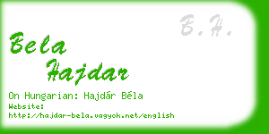 bela hajdar business card